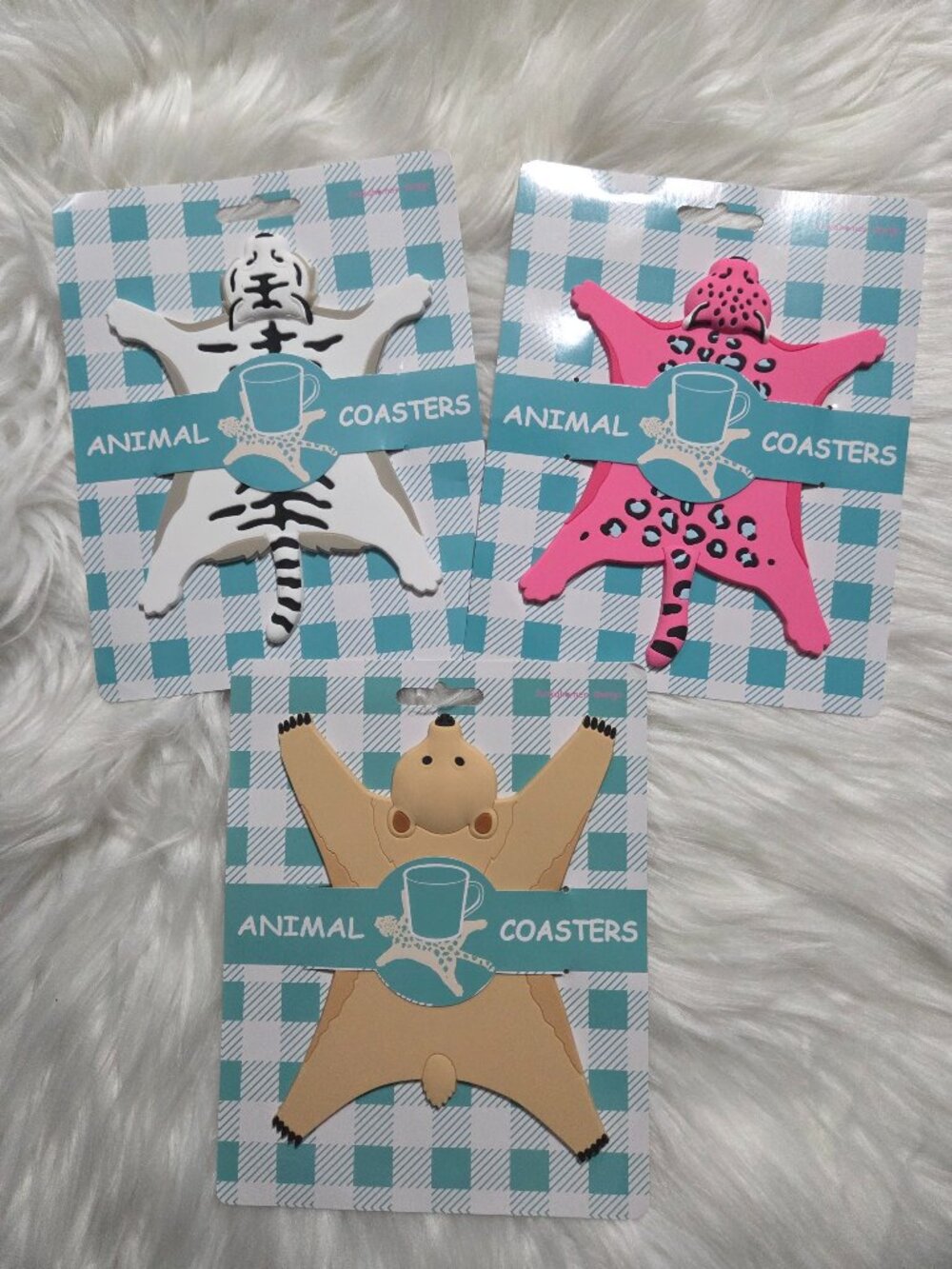 Set of 3 Animal Design Coasters